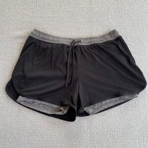 Champion Shorts Women L Black Running 2-in-1 Layered Athletic Workout 99242-AWZ